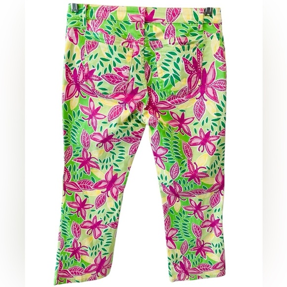Lilly Pulitzer Summer Fling Butterfly Sequin Crystals Jeans Size 2 Cropped Pants - Picture 3 of 6